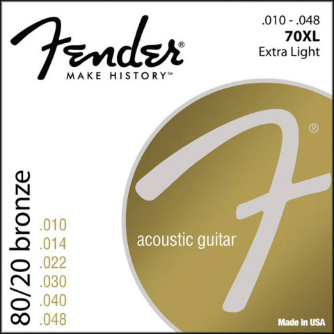 Fender 80/20 Bronze Wound akoestische snarenset extra light .010-.014-.022-.030-.040-.048
