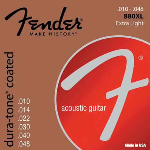 Fender Dura-Tone Coated 80/20 akoestische snarenset extra light .010-.014-.022-.030-.040-.048