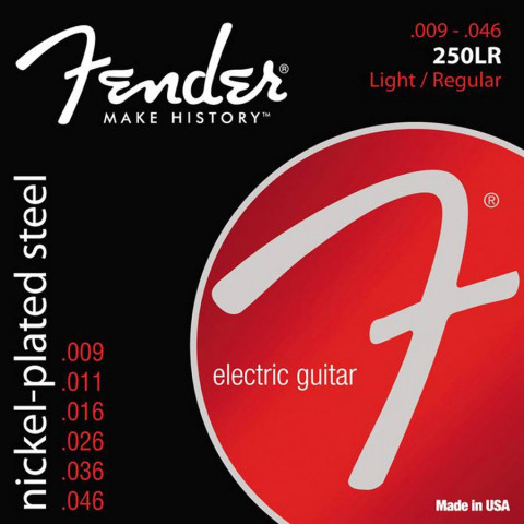 Fender Super 250s snarenset elektrisch nickel roundwound regular light.009-.011-.016-.026-.036-.046