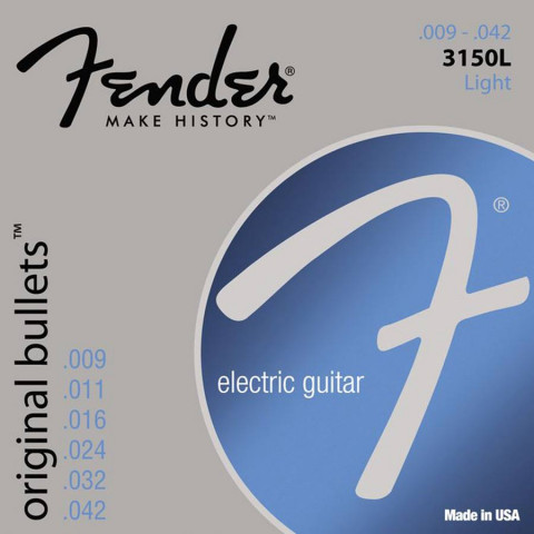 Fender Original Bullets snarenset elektrisch pure nickel roundowund light .009-.011-.016-.024-.032-.042