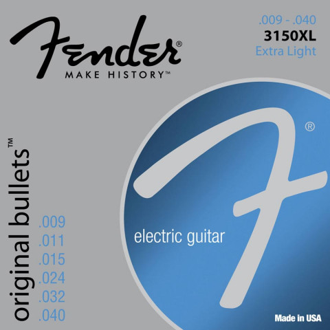 Fender Original Bullets snarenset elektrisch pure nickel roundwound extra light.009-.011-.015-.024-.032-.040