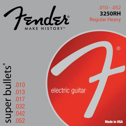Fender Super Bullets snarenset elektrisch nickel roundwound regular top heavy bottom.010-.013-.017-.032-.042-.052