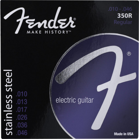 Fender Stainless 350s snarenset elektrisch stainless steel regular.010-.013-.0017-.026-.036-.046