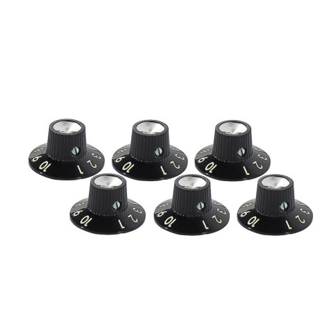 Fender Genuine Replacement Part versterker knoppen standard zwartface zwart set of 6