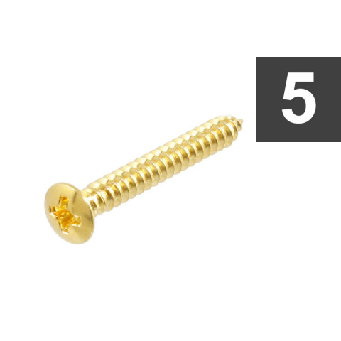 Brug bevestiging schroeven kruiskop #6 x 25,4mm goud