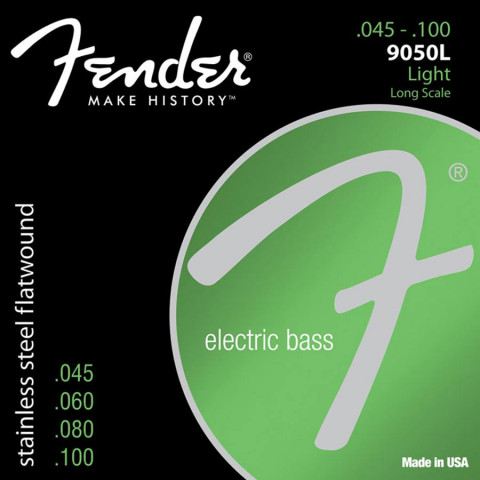 Fender Stainless 9050s snarenset elektrische basgitaar stainless steel flatwound light.045-.060-.080-.100