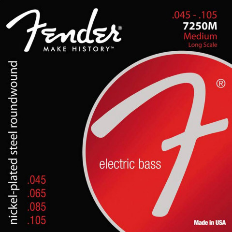 Fender Super 7250s snarenset elektrische basgitaar nickel roundwound medium.045-.065-.085-.105