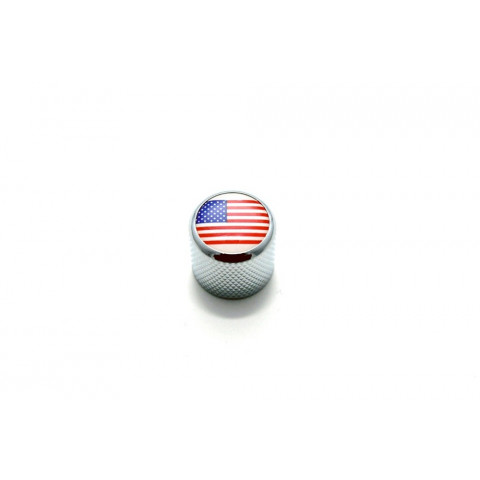 Metalen dome knop USA vlag chroom