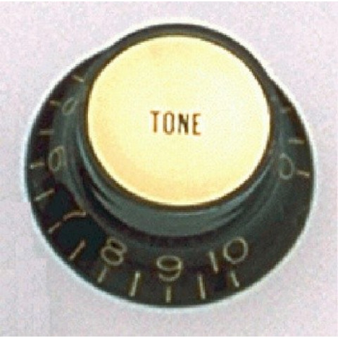 Tone knop zwart met reflecterende gouden cap