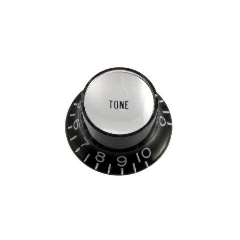 Tone knop zwart met reflecterende zilveren cap